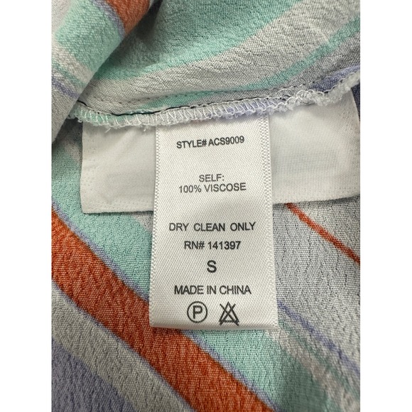 ASTR the Label Overlay Wrap Skirt - Stripes‎ - Multi/Pop Orange Stripe Sz Small - Picture 6 of 8